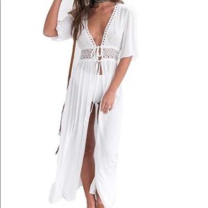 White Beach Maxi Cover Up